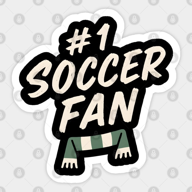 #1 Soccer Fan Football Scarf Graphic Gift for Sports Lovers Sticker by MakerMind8.2